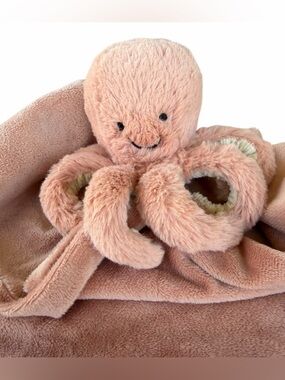 Jellycat Plush Odell Octopus Baby Soother Security Blanket Lovey Retired GUC